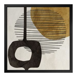 Quadro 50cm X 50cm Três Formas Abstratas Tropical Artes Preto