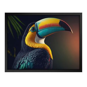Quadro 60cm X 80cm Animal Tucano Tropical Artes Preto