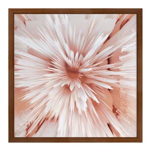 Quadro 50cm X 50cm Flor Explosão Branca Abstrata Tropical Artes Nozes