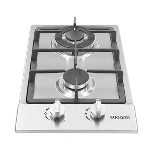 Cooktop à Gás Suggar 2 Bocas Inox Tripla Chama Bivolt FG2002IX