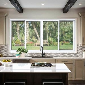 Janela Elite 4 Folhas Moveis 100 X 150 Vidro Liso Branco