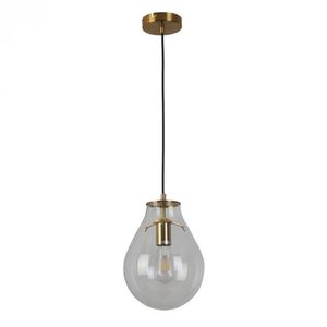 Pendente Caju P Bronze E Transparente Metal E Vidro 1xe14 - Bella Iluminação