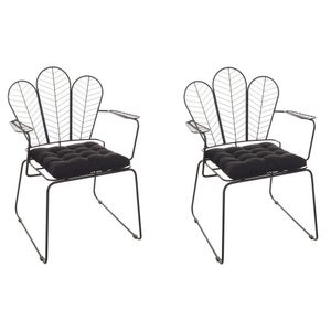 Conjunto Com 2 Cadeiras Para Sala De Estar Vegas Preto