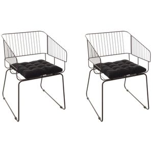 Conjunto Com 2 Cadeiras Para Sala De Estar Texas Preto