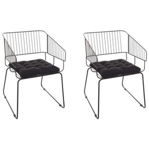 Conjunto Com 2 Cadeiras Para Sala De Estar Texas Preto