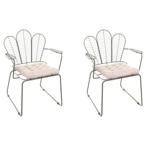 Conjunto Com 2 Cadeiras Para Sala De Estar Vegas Verde Oliva/bege