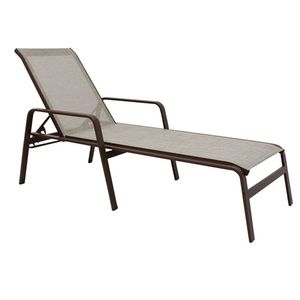 Espreguiçadeira Para Piscina Reforçada Aluminio Tela Sling Marrom