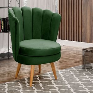 Poltrona Pétala Cadeira Decorativa Flor Verde