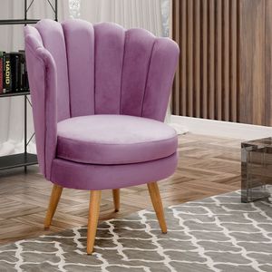 Poltrona Pétala Cadeira Decorativa Flor Roxo