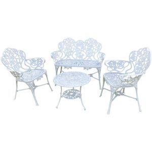 Conjunto Namoradeira E 2 Poltronas Nova Hera Alumínio Fundido Branco