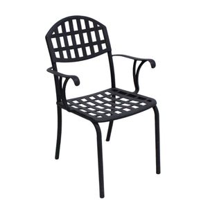 Cadeira Para Mesa De Jantar E área Externa Em Alumínio Modelo Verão Preto