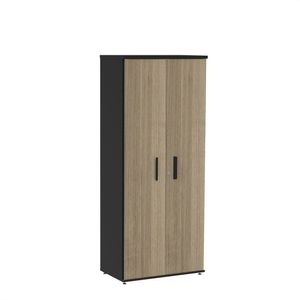 Armário Para Escritório Alto 02 Portas Pivotante Aac1600 Preto-noce Naturalle