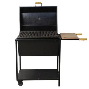 Churrasqueira Parrilla Bafo Grande Com Rodas Brasa Forte Preta