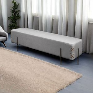 Recamier Banco Luxo Eros Sala De Estar Cinza