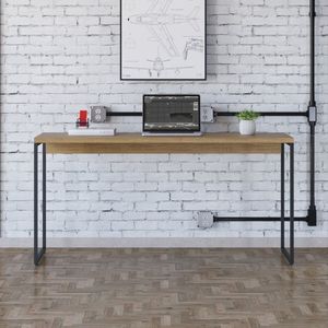Escrivaninha Estilo Industrial 150cm Dynamica Yescasa Lamina Mel - Preto