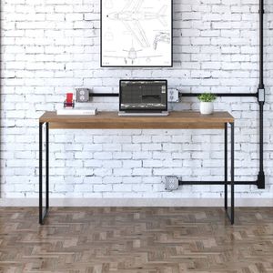 Escrivaninha Estilo Industrial 135cm Dynamica Yescasa Lamina Mel - Preto