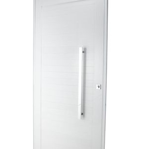 Porta Lambri Pivotante De Aluminio 227x100cm Com Puxador Reto Branco