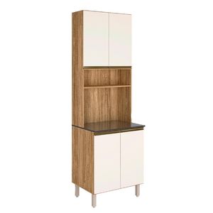 Torre Quente Para Cozinha 100% Mdf 70cm X 220cm Carvalho Rústico Off White Cetim Kali Nicioli