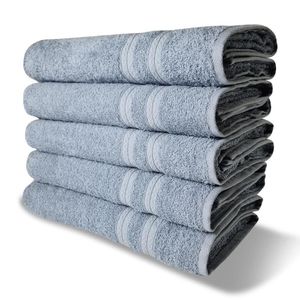 Kit Com 6 Toalhas Banho 430g/m² Grande Grossa 80x150cm Itália Soft - Azul