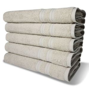 Kit 5 Toalhas De Banho 430g/m² Grande Grossa 80x150cm Lisboa Bege