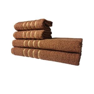 Jogo De Toalha 2 Banho 2 Rosto - 4pçs Coleção Montreal 100% Algodão Marrom