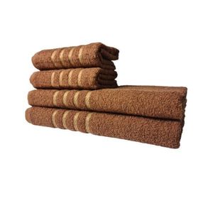 Jogo De Toalha 2 Banho 2 Rosto - 4pçs Coleção Montreal 100% Algodão - Marrom