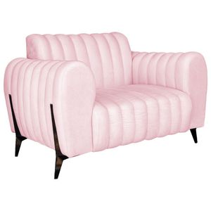 Poltrona Decorativa Zurique Suede Cor Rosa Bebê