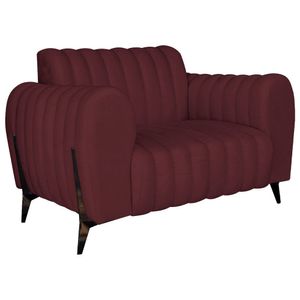 Poltrona Decorativa Zurique Suede Cor Bordô