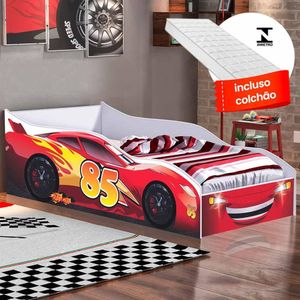 Cama Carro Vermelho Infantil Red Colchão Infantil Gabrielli