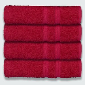 Kit 4 Toalhas De Banho 430g/m² Grande Super Grossa 80x150cm Itália Soft Cereja