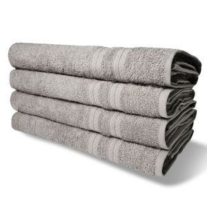 Kit 4 Toalhas De Banho 430g/m² Grande Super Grossa 80x150cm Itália Soft Cinza