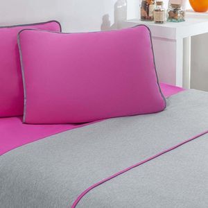 Jogo De Cama Malha Lençol 100% Algodão Urbano 4 Peças King Pink-mescla