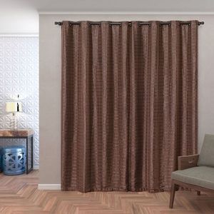 Cortina Blackout Pvc Com Tecido Voil Xadrez 2,80 M X 2,30 M - Marrom