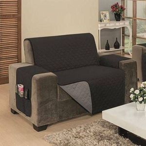 Protetor De Sofá Dupla Face Impermeável Mr 2 Lugares King - Preto/cinza
