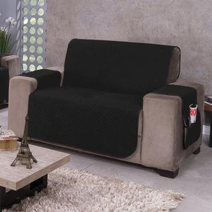 Protetor De Sofá Dupla Face Impermeável Mr 2 Lugares - Preto/cinza