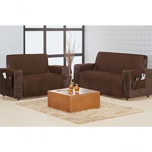 Protetor De Sofa Home 3 E 2 Lugares - Marrom