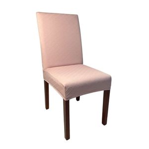 Capa De Cadeira Linha Clássica Jacquard - Rosa Bebê