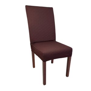 Kit 8 Capas De Cadeira Linha Clássica Jacquard - Bordô Escuro