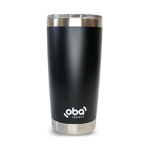 Copo Térmico Preto Com Tampa 591ml Acoplado Um Abridor De Garrafas
