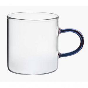 Dupla De Caneca Vidro Boro Alça Azul 100 Ml - Mimo Style
