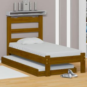 Cama Solteiro Madeira Auxiliar Imbuia Esmeralda Nemargi