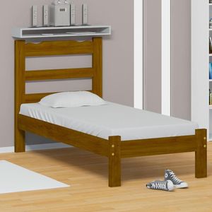 Cama Solteiro Esmeralda De Madeira Maciça Reforçada Imbuia