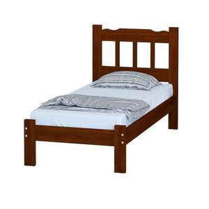 Cama Solteiro Em Madeira Maciça Castanho