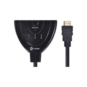 Switch Hdmi Vinik 3 Entradas E 1 Saida 1.3v Com Suporte 3d E 1080p