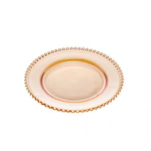 Prato De Sobremesa Com Borda De Coração Ambar 20cm - Lyor