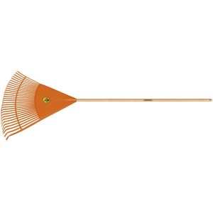 Vassoura Com 30 Dentes Tramontina Em Polipropileno Laranja Com Cabo De Madeira 120 Cm Desmontado