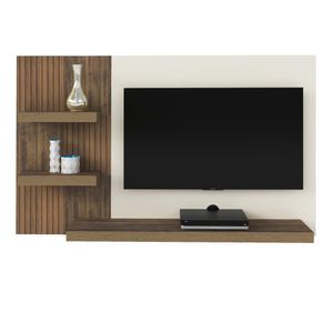 Painel Para Tv Até 50" Chess Pinho Ripado/off White Artely Pinho/off White