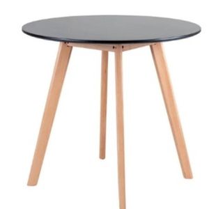 Mesa De Jantar Redonda Leda 90 Cm Preta