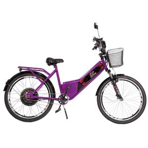 Bicicleta Elétrica - Aro 24 - Street Pam - 800w - Violeta - Plug And Move