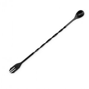 Colher Bailarina Bartender Com Garfo Onix Black - Mimo